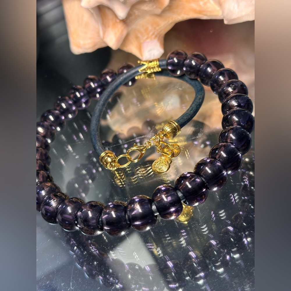 DEEP PURPLE MURANO GLASS NECKLACE
